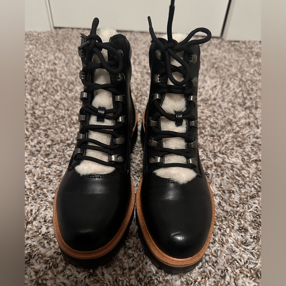 Black combat booties